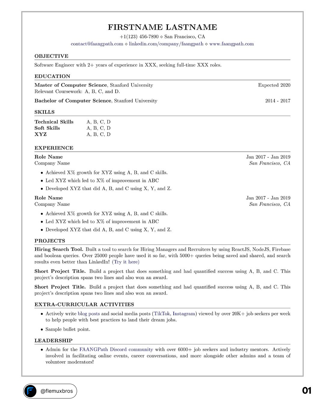 FAANGPath Simple Template Preview